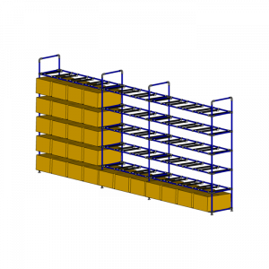 Straight Shelves Supermarket for Boxes. Carton Rack
