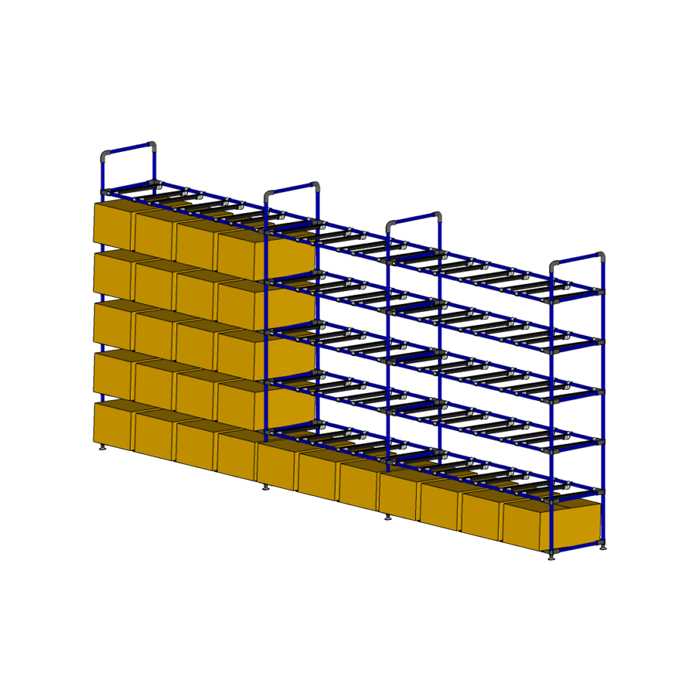 Straight Shelves Supermarket for Boxes. Carton Rack