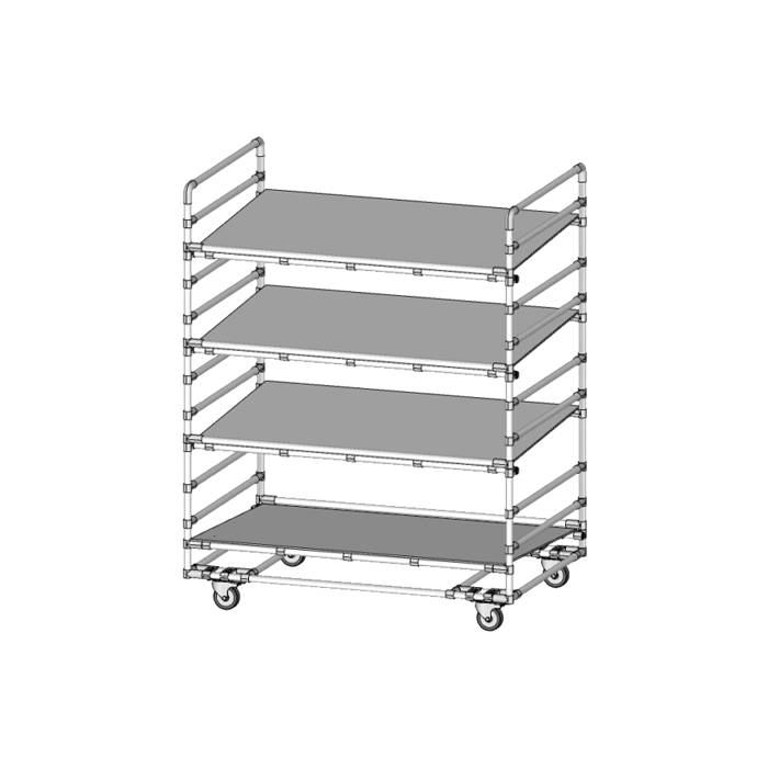 4 Shelves Rack Storage with Caster | Get Free Plan – Flexpipe