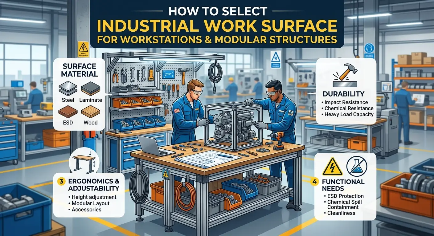 How to Select Industrial Work Surface for Workstations and Modular Structures
