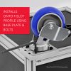 6" HD FLANGE MOUNT CASTER, SWIVEL W/ BRAKE,BLUE POLY WHEEL, 1500# CAPACITY