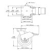 6" HD FLANGE MOUNT CASTER, SWIVEL W/ BRAKE,BLUE POLY WHEEL, 1500# CAPACITY