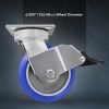 6" HD FLANGE MOUNT CASTER, SWIVEL W/ BRAKE,BLUE POLY WHEEL, 1500# CAPACITY