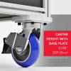 6" HD FLANGE MOUNT CASTER, SWIVEL W/ BRAKE,BLUE POLY WHEEL, 1500# CAPACITY