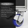 6" HD FLANGE MOUNT CASTER, SWIVEL W/ BRAKE,BLUE POLY WHEEL, 1500# CAPACITY