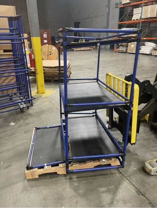 A customised lift picking platform for high-bay areas.