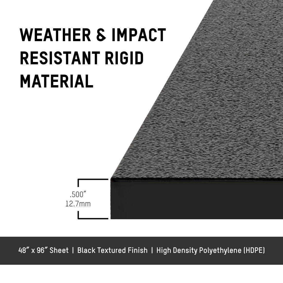1/2" Black HDPE Sheet 48" x 96"