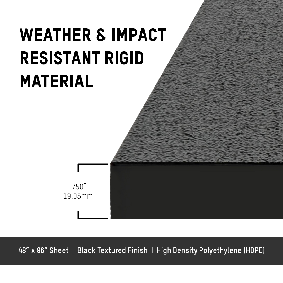 3/4" Black HDPE Sheet 48" x 96"