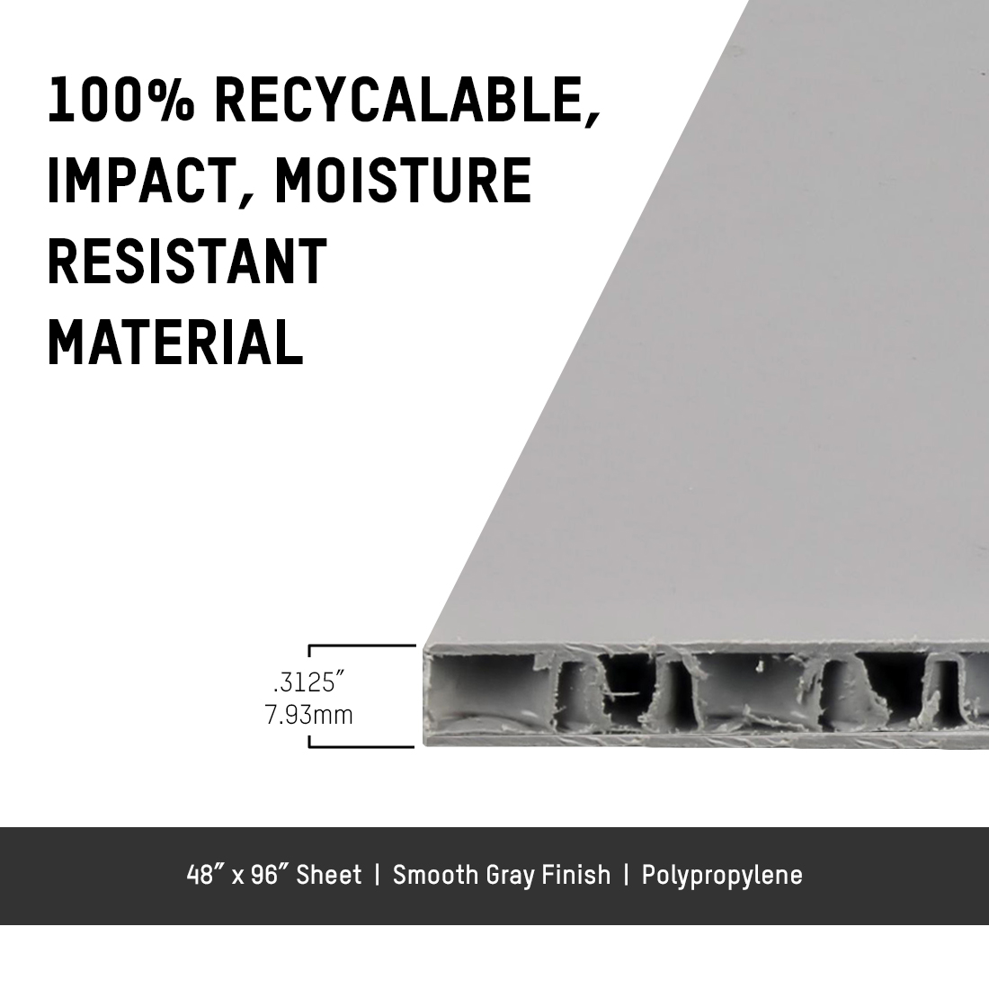 5/16" Heavy Duty PP Honeycomb Board 48" x 96"