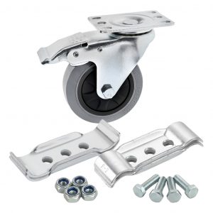 4" ESD Swivel Plate Caster with Brake - Kit